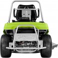 The transmission consists of a hydrostatic axle with an oil cooling fan